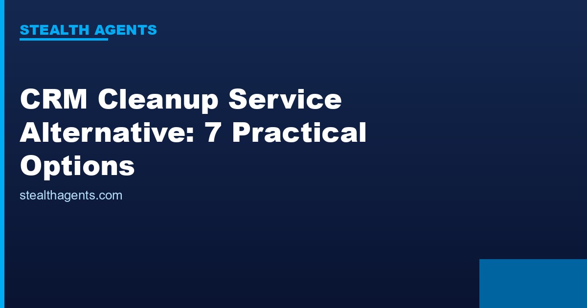CRM cleanup service alternative options for accurate sales data