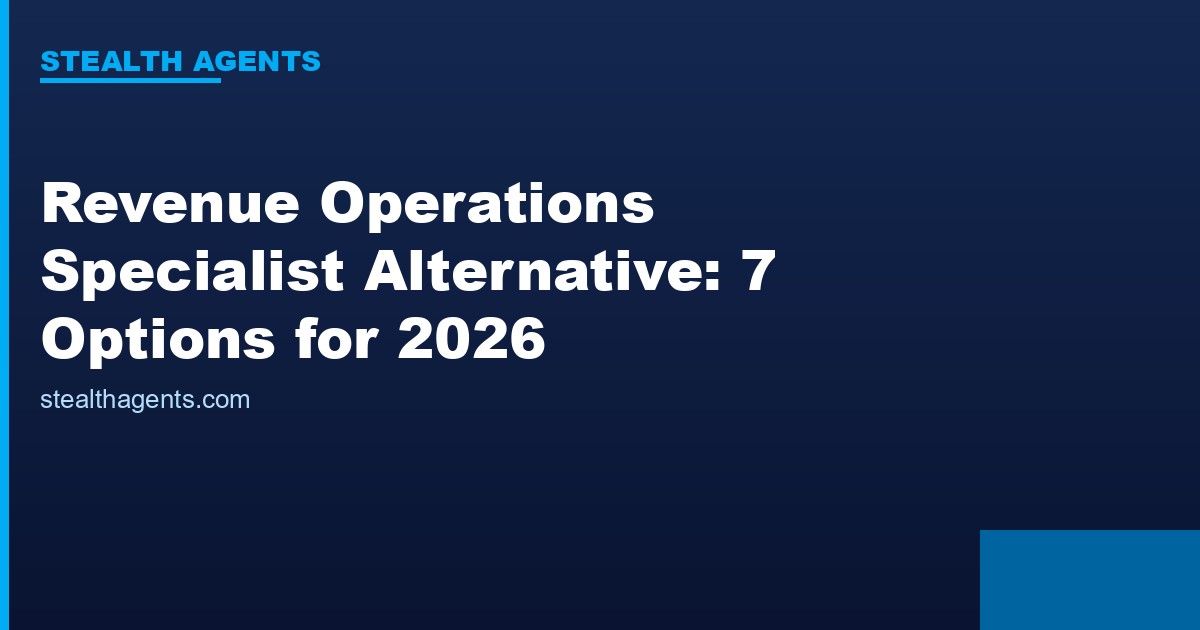 Revenue operations specialist alternative options for sales and CRM execution
