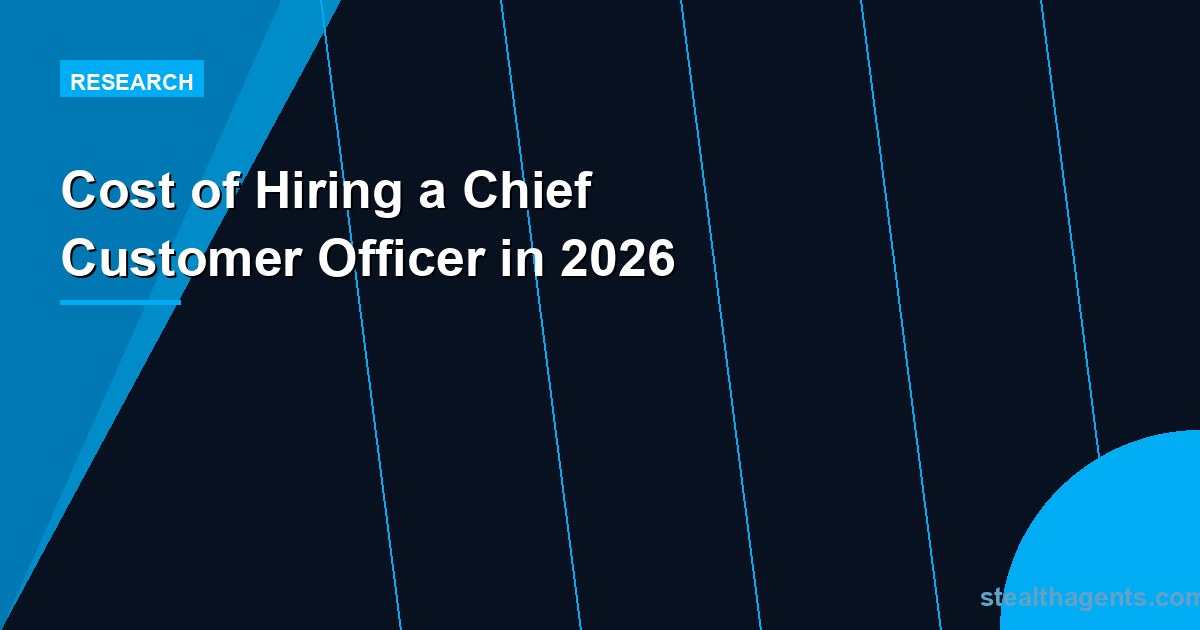 Cost of Hiring a Chief Customer Officer in 2026: Salary, Search Fees, and Total Investment