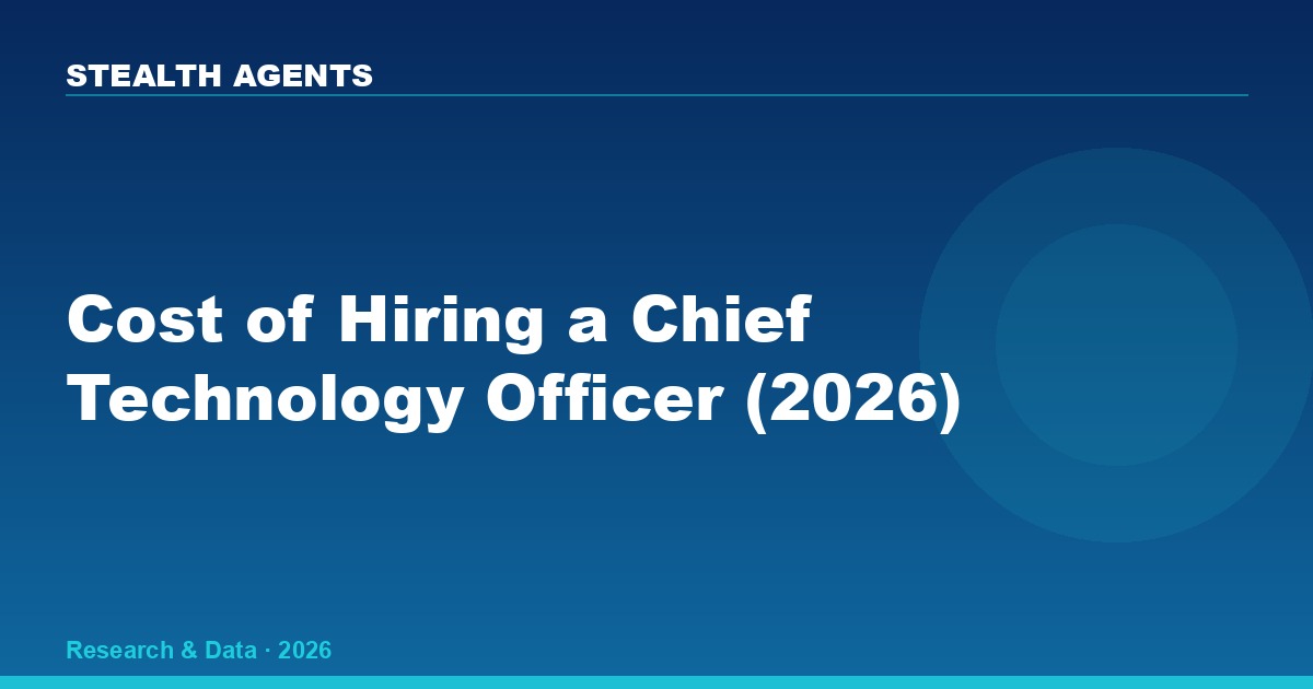 Cost of Hiring a Chief Technology Officer (2026): Salary, Equity, and Total Investment
