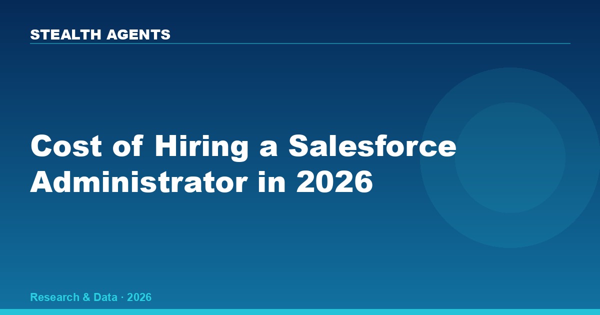 Cost of Hiring a Salesforce Administrator in 2026: Salaries, Certifications, and Real Costs