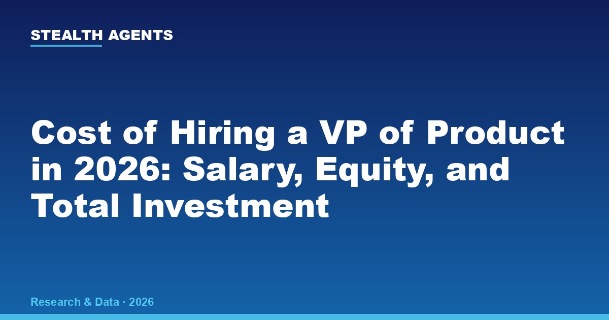 Cost of Hiring a VP of Product in 2026: Salary, Equity, and Total Investment