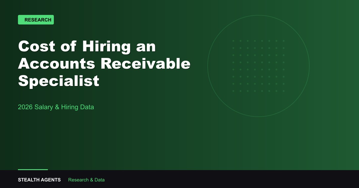 Cost of Hiring an Accounts Receivable Specialist 2026: Salary, Loaded Cost, and Benchmarks