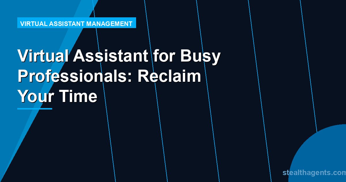 Virtual Assistant for Busy Professionals: Reclaim Your Time