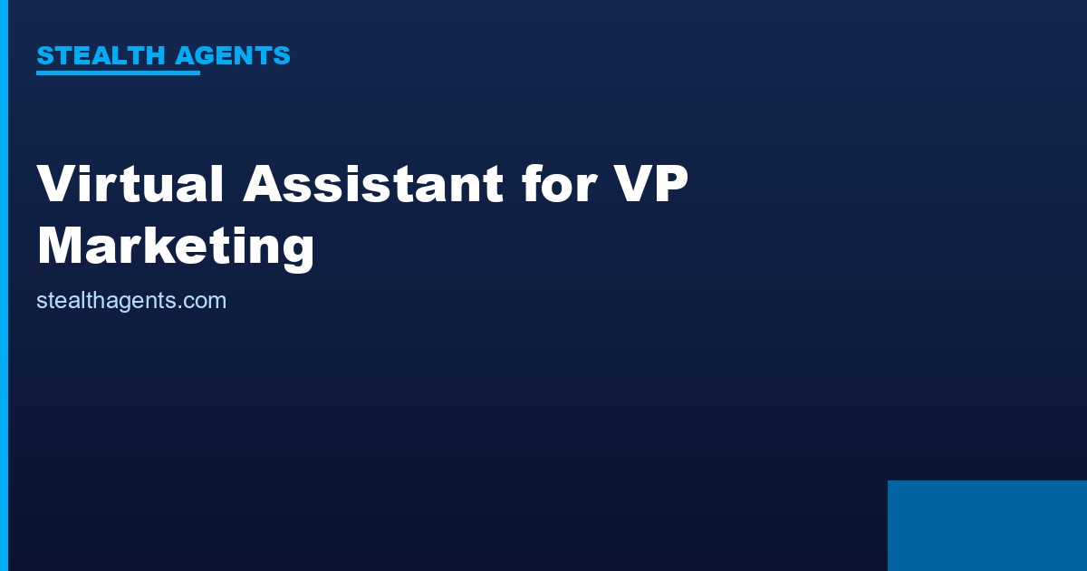 Virtual Assistant for VP Marketing: Own Your Strategy Time