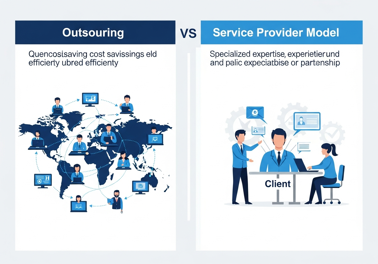 outsourcing vs service provider model