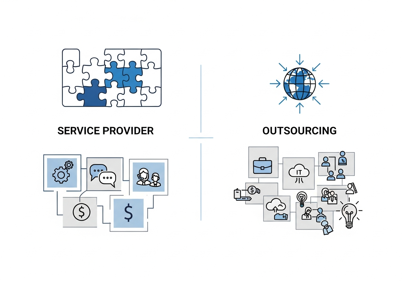 service provider vs outsourcing