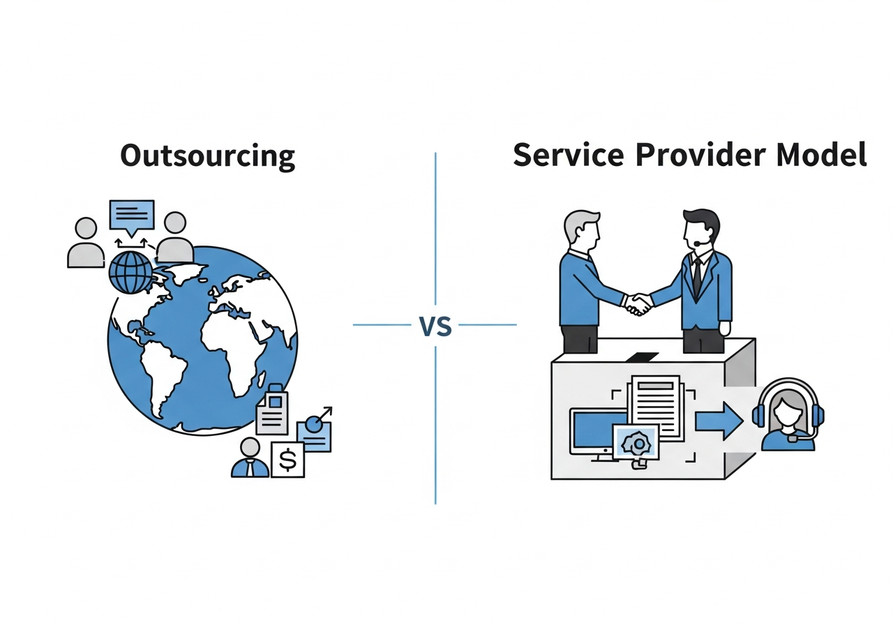 outsourcing vs service provider model