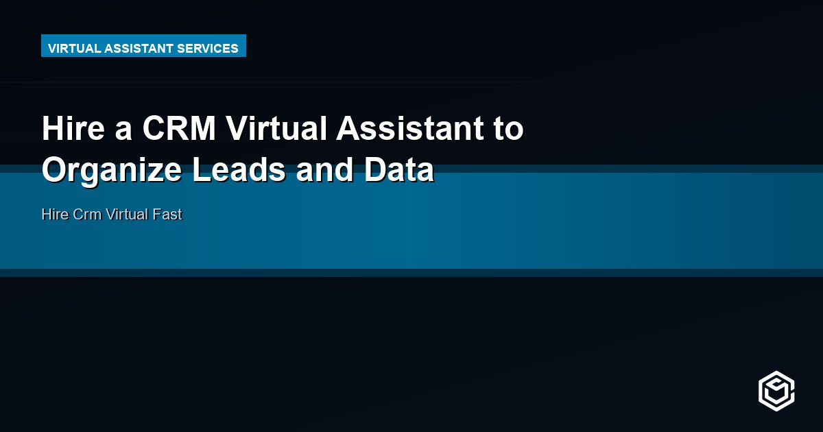 Hire a CRM Virtual Assistant to Organize Leads and Data
