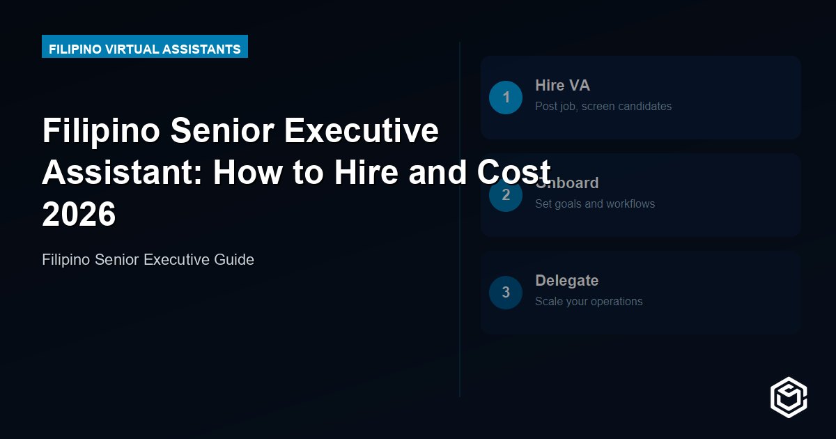 Filipino Senior Executive Assistant: How to Hire and Cost 2026
