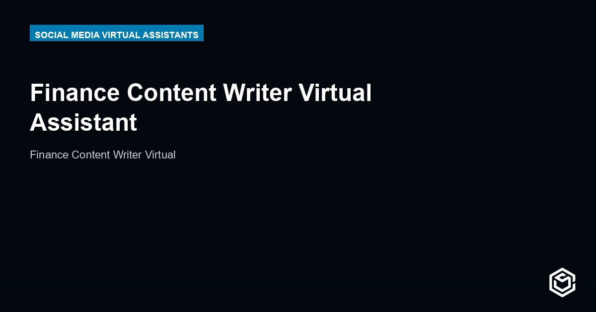 Finance Content Writer Virtual Assistant
