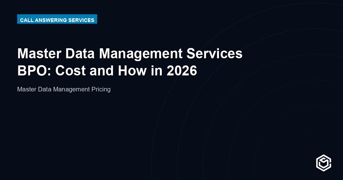 Master Data Management Services BPO: Cost and How in 2026