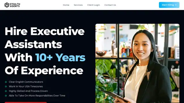 Stealth Agents virtual assistant company website screenshot