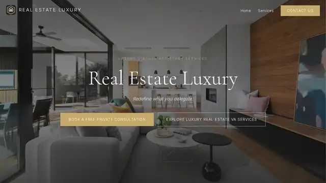 Real Estate Luxury virtual assistant company website screenshot