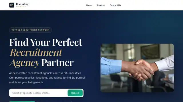 Recruiting Agencies virtual assistant company website screenshot
