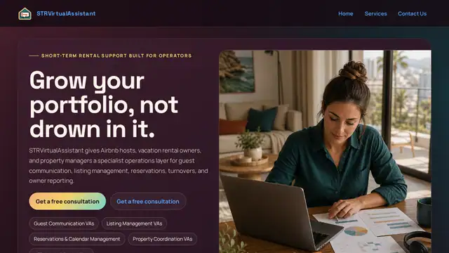 Str Virtual Assistant virtual assistant company website screenshot