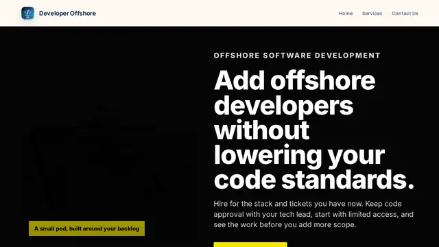 Developer Offshore virtual assistant company website screenshot