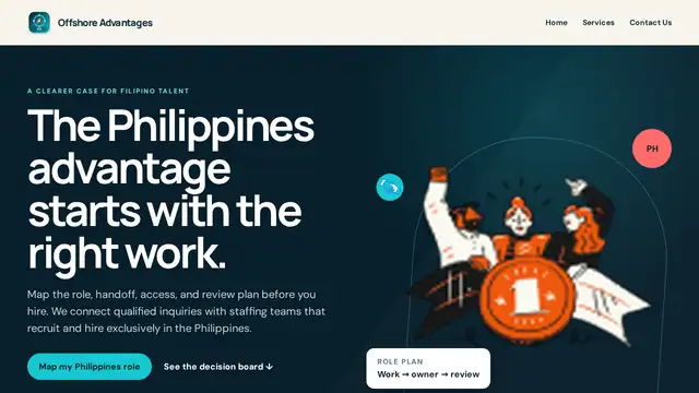 Offshore Advantages virtual assistant company website screenshot
