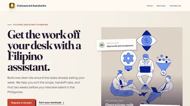 Outsourced Assistants virtual assistant company website screenshot