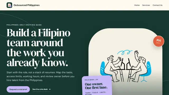 Outsourced Philippines virtual assistant company website screenshot