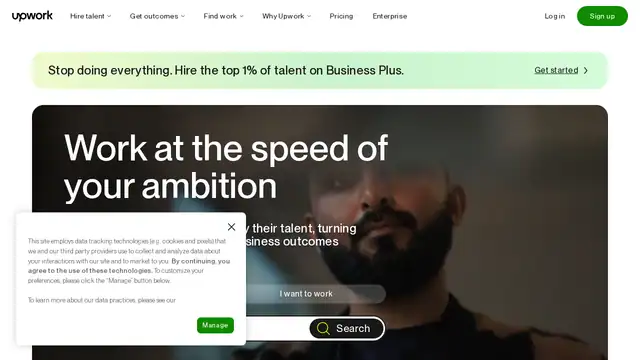 Upwork virtual assistant company website screenshot
