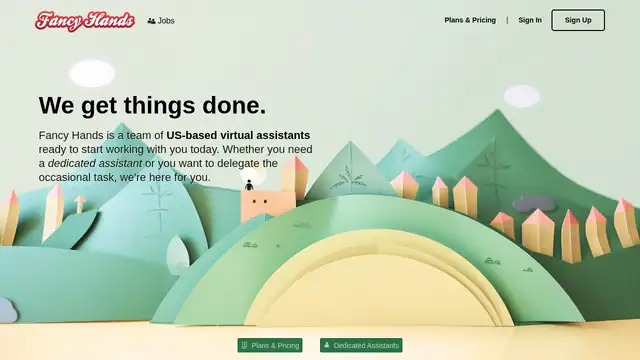 Fancy Hands virtual assistant company website screenshot
