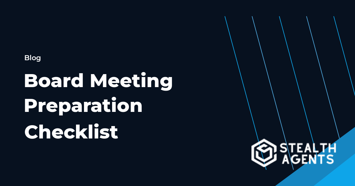 Board Meeting Preparation Checklist workflow guide