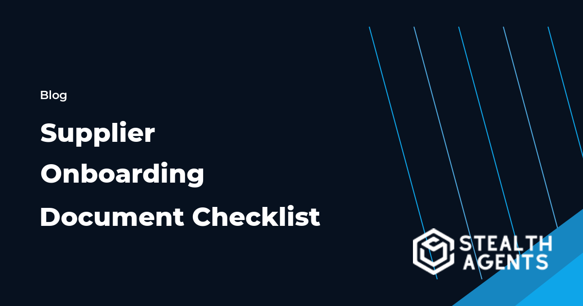 Supplier Onboarding Document Checklist workflow guide