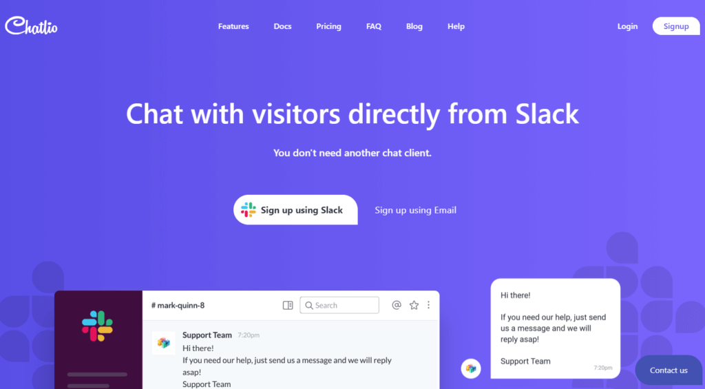 Chatlio for slack live chat review