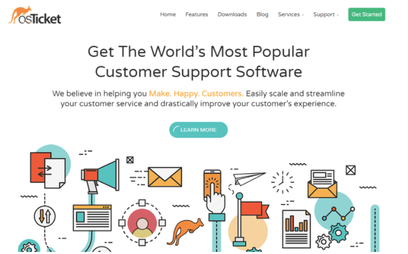 osTicket support ticketing system software review