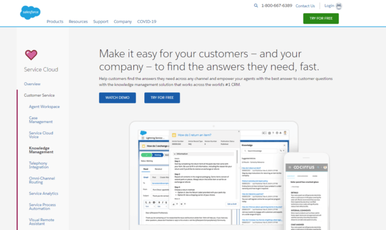 Salesforce Knowledge comprehensive service cloud review