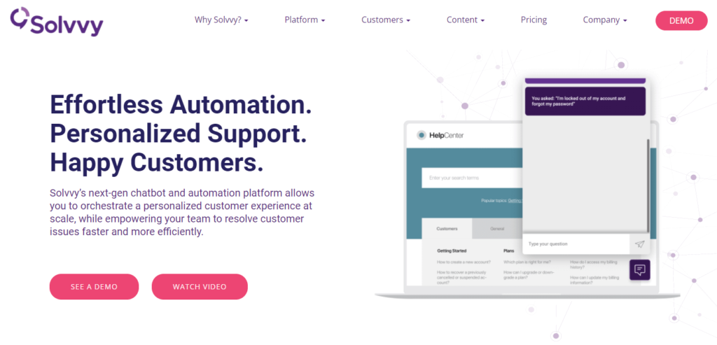 Solvvy artificial intelligence customer support software review