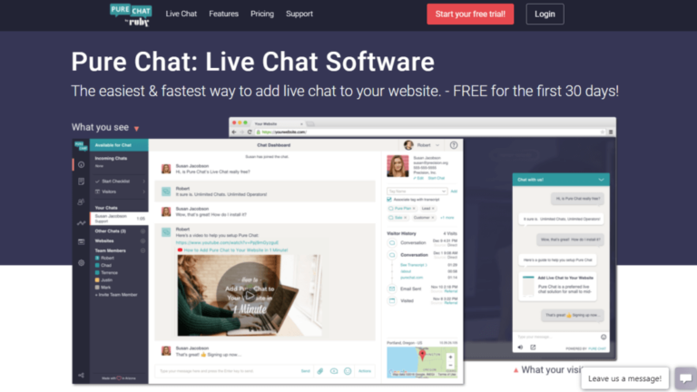 Pure Chat live chat software review