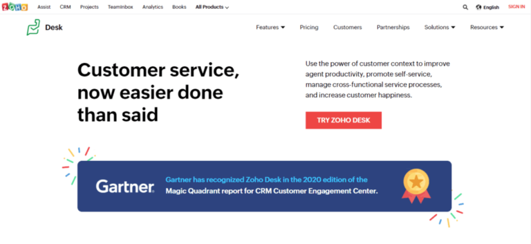 Zoho desk cloud-based customer service software review