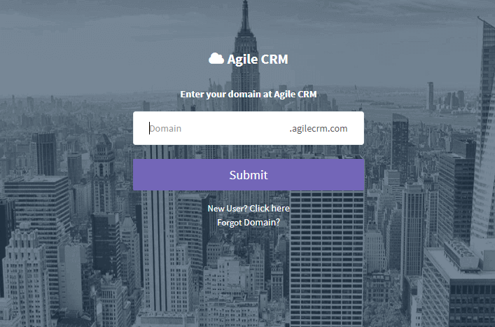 A screenshot of agile login page