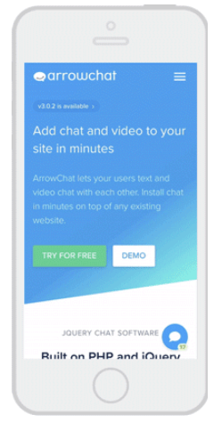 A representation of arrowchat in-page chat feature