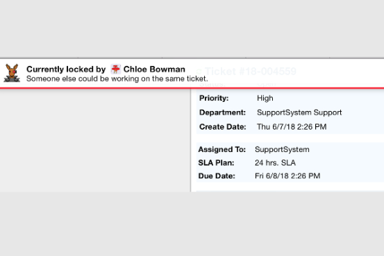 A representation of osTicket agent collision avoidance feature.