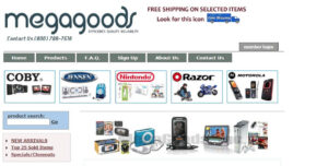 A screenshot of megagoods website as one of the dropshipping suppliers
