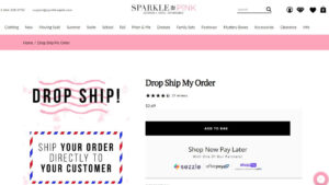 A screenshot of sparkle in pink website 