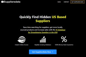 A screenshot of suppliersdata website as one of the top dropshipping suppliers