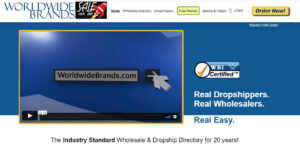 A screenshot of worldwide brands website as one of the dropshipping suppliers
