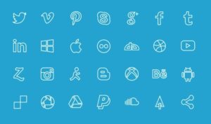 Outline social icons by Graphics Bay Team