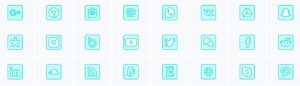 Filled outline blue icon pack