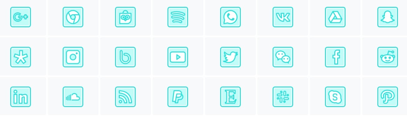 Filled outline blue icon pack