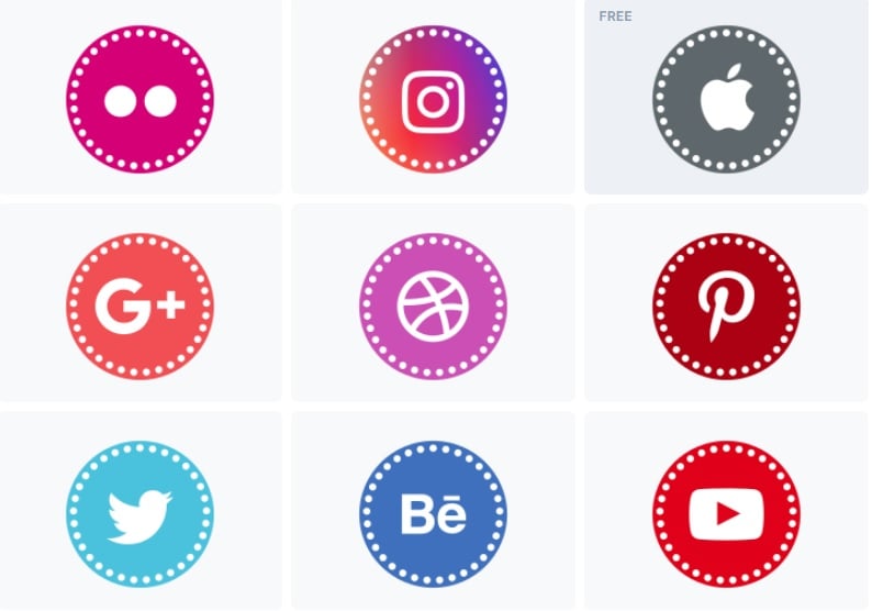 Colored social media set by Rakhi Bhattacharjee