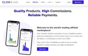 A screenshot of Clickbank's website