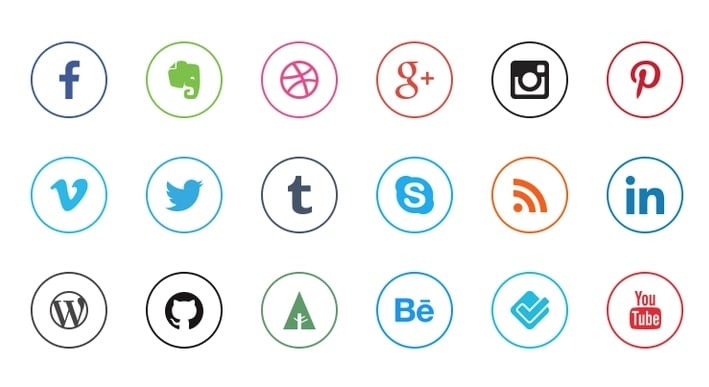 Social media icons by Dawid Dapszus