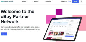 A screenshot or ebay partner network's website