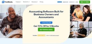 A screenshot of freshbooks website as one of the best cloud accounting software