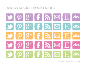 Happy social media icons